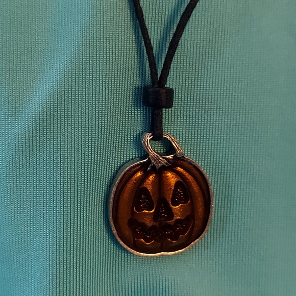 Danforth Pewter Pumpkin Necklace - Picture 3 of 7
